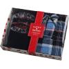 Lucky Brand Men’s Pajama Set – 2 Piece Long Sleeve Waffle Knit Top and Flannel Fleece Thermal Pants – Cozy Men’s Base Layers(Mood Indigo/Blue Plaid)