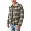 Lucky Brand Men’s Plaid Faux Shearling Lined Trucker Jacket(Grey Plaid)