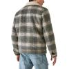 Lucky Brand Men’s Plaid Faux Shearling Lined Trucker Jacket(Grey Plaid)