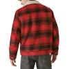Lucky Brand Men’s Plaid Faux Shearling Lined Trucker Jacket(Red Plaid)