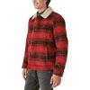 Lucky Brand Men’s Plaid Faux Shearling Lined Trucker Jacket(Red Plaid)