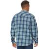 Lucky Brand Mens Plaid Indigo Western Long Sleeve Shirt(Blue Multi)