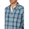 Lucky Brand Mens Plaid Indigo Western Long Sleeve Shirt(Blue Multi)