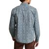 Lucky Brand Men’s Printed Indigo Western Shirt(Indigo Print)
