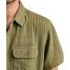 Lucky Brand Men’s Short Sleeve Double Weave Utility Shirt(Deep Lichen Green)