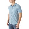 Lucky Brand Men’s Short Sleeve Linen Button Up Shirt(Aegean Blue)