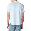 Lucky Brand Men’s Short Sleeve Linen Button Up Shirt(Blue Bell/Blue)