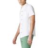 Lucky Brand Men’s Short Sleeve Linen Button Up Shirt(Bright White/White)