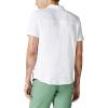 Lucky Brand Men’s Short Sleeve Linen Button Up Shirt(Bright White/White)