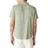 Lucky Brand Men’s Short Sleeve Linen Button Up Shirt(Four Leaf Clover)