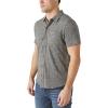 Lucky Brand Men’s Short Sleeve Linen Button Up Shirt(Heather Grey)