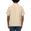 Lucky Brand Men’s Short Sleeve Linen Camp Collar Shirt(Aluminum)