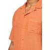 Lucky Brand Men’s Short Sleeve Linen Camp Collar Shirt(Bombay Brown)