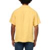 Lucky Brand Men’s Short Sleeve Linen Camp Collar Shirt(Ochre)