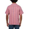 Lucky Brand Men’s Short Sleeve Linen Camp Collar Shirt(Red Multi)
