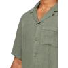 Lucky Brand Men’s Short Sleeve Linen Camp Collar Shirt(Thyme)