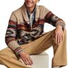 Lucky Brand Mens Southwest Shawl Cardigan(Natural Multi Print)