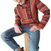 Lucky Brand Men’s Southwestern Print Baja Sweater(Apple Butter Combo)