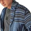 Lucky Brand Men’s Southwestern Print Shawl Cardigan(Dark Denim Combo)