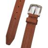 Lucky Brand Men’s Stitched Leather Belt | Classic | Casual | Dress | Everyday | Western | Genuine Leather | Metal Buckle(Antiqued Leather – Tan)