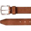 Lucky Brand Men’s Stitched Leather Belt | Classic | Casual | Dress | Everyday | Western | Genuine Leather | Metal Buckle(Antiqued Leather – Tan)