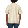 Lucky Brand Men’s Striped Short Sleeve Camp Collar Shirt(Cream Multi)
