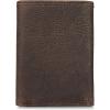 Lucky Brand Men’s Trifold Wallet Id Window Card Slots Leather Organization Durable Stylish(Double Stitched – Brown)