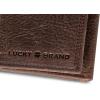 Lucky Brand Men’s Trifold Wallet Id Window Card Slots Leather Organization Durable Stylish(Double Stitched – Brown)