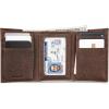 Lucky Brand Men’s Trifold Wallet Id Window Card Slots Leather Organization Durable Stylish(Double Stitched – Brown)