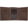 Lucky Brand Men’s Trifold Wallet Id Window Card Slots Leather Organization Durable Stylish(Double Stitched – Brown)