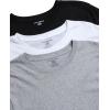 Lucky Brand Men’s Undershirt – 3 Pack Basic Short Sleeve T-Shirts – Cotton Crewneck and V-Neck Undershirts for Men (S-XL)(Black/White/Grey- Crew)