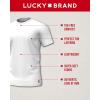 Lucky Brand Men’s Undershirt – 3 Pack Slim Fit Short Sleeve Mens T-Shirts (S-XL)(Crew White)