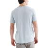 Lucky Brand Mens Venice Burnout Notch Neck Tee Shirt(Blue Fog)