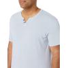 Lucky Brand Mens Venice Burnout Notch Neck Tee Shirt(Blue Fog)