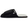 Lucky Brand Micro-Suede Scuff Indoor Slippers for Men with Plush Lining(Black Flap)