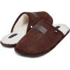 Lucky Brand Micro-Suede Scuff Indoor Slippers for Men with Plush Lining(Brown)