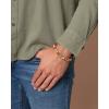 Lucky Brand Red Jasper Mens Bracelet, Stretch Beaded Bracelet for Men with CloverLogo and Jasper Beads