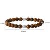 Lucky Brand Tiger Eye Bracelet for Men, Silver Flash-Plated Brass and Tiger’s Eye Bead Bracelet, Stretch Beaded Bracelet