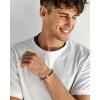 Lucky Brand Tiger Eye Bracelet for Men, Silver Flash-Plated Brass and Tiger’s Eye Bead Bracelet, Stretch Beaded Bracelet