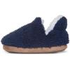 Lucky Brand Toddler Boys Non Slip Sherpa A-Line Home Slippers, Kids Rubber Sole Indoor House Shoes Bedroom Slipper, Size 5-10(Navy)