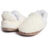 Lucky Brand Toddler Girls Sherpa Bedroom Slippers, Non Slip A-line House Shoes, Little Kids Comfy Indoor Slipper, Sizes 5-10(Ivory)