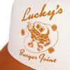 Lucky Brand Trucker Hat | Snapback | Adjustable | Mesh Back | Baseball Cap | Golf | Fishing | American Heritage(Burger Joint – Terracotta)