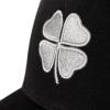 Lucky Brand Trucker Hat | Snapback | Adjustable | Mesh Back | Retro | Baseball Cap | Golf | Fishing | American Heritage(3d Embroidered Clover – Black)