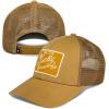 Lucky Brand Trucker Hat | Snapback | Adjustable | Mesh Back | Retro | Baseball Cap | Golf | Fishing | American Heritage(Embroidered Patch – Gold)