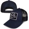 Lucky Brand Trucker Hat | Snapback | Adjustable | Mesh Back | Retro | Baseball Cap | Golf | Fishing | American Heritage(Embroidered Patch – Navy)