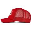 Lucky Brand Trucker Hat | Snapback | Adjustable | Mesh Back | Retro | Baseball Cap | Golf | Fishing | American Heritage(Lucky Print – Red)