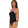 Lucky Brand Women’s Avila Asymmetrical One Piece Swimsuit, Adjustable, Tie Back, Bathing Suits(Black)