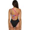 Lucky Brand Women’s Avila Asymmetrical One Piece Swimsuit, Adjustable, Tie Back, Bathing Suits(Black)