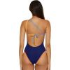 Lucky Brand Women’s Avila Asymmetrical One Piece Swimsuit, Adjustable, Tie Back, Bathing Suits(Navy)