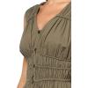 Lucky Brand Women’s Broomstick Button Front Mini Dress(Dusty Olive)